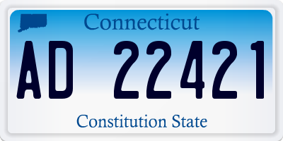 CT license plate AD22421