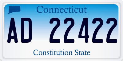CT license plate AD22422