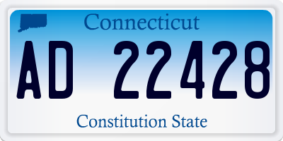 CT license plate AD22428