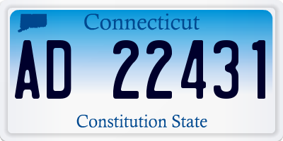 CT license plate AD22431