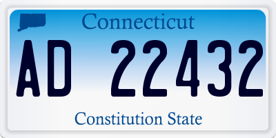 CT license plate AD22432