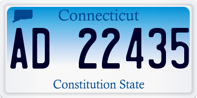CT license plate AD22435
