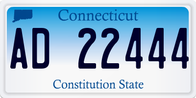 CT license plate AD22444