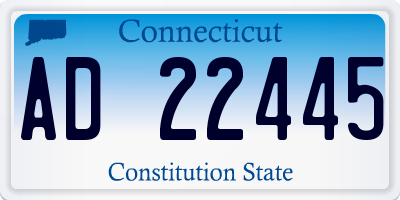 CT license plate AD22445