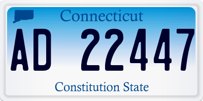 CT license plate AD22447