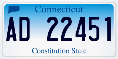 CT license plate AD22451