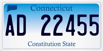 CT license plate AD22455