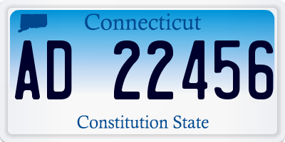 CT license plate AD22456