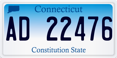 CT license plate AD22476