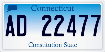 CT license plate AD22477