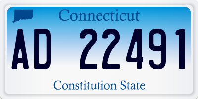 CT license plate AD22491