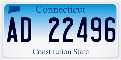 CT license plate AD22496