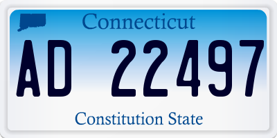 CT license plate AD22497
