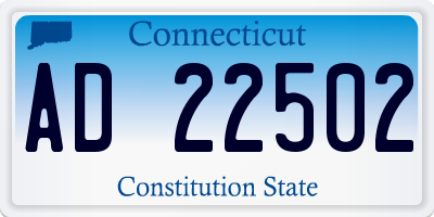 CT license plate AD22502