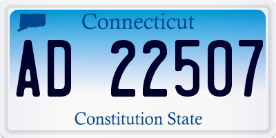 CT license plate AD22507