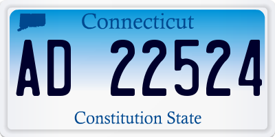 CT license plate AD22524