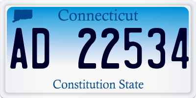 CT license plate AD22534