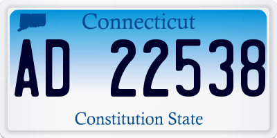 CT license plate AD22538
