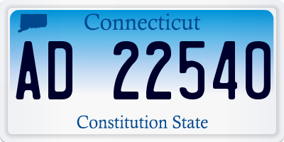 CT license plate AD22540