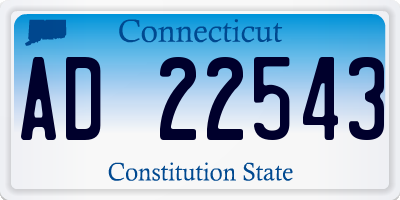 CT license plate AD22543