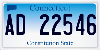 CT license plate AD22546