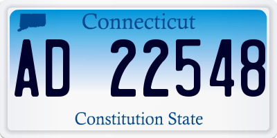 CT license plate AD22548