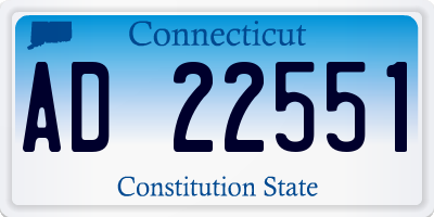 CT license plate AD22551