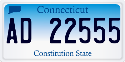 CT license plate AD22555