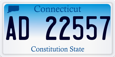 CT license plate AD22557