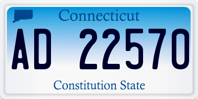CT license plate AD22570