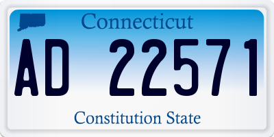 CT license plate AD22571