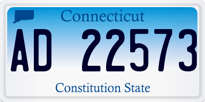 CT license plate AD22573