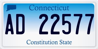 CT license plate AD22577