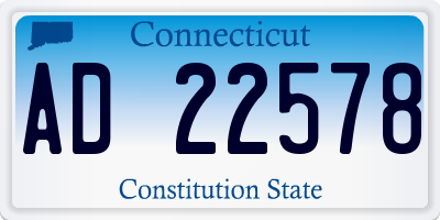 CT license plate AD22578