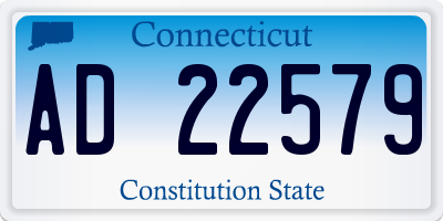 CT license plate AD22579