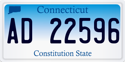 CT license plate AD22596