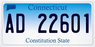 CT license plate AD22601