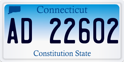 CT license plate AD22602