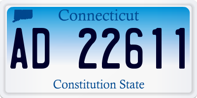 CT license plate AD22611