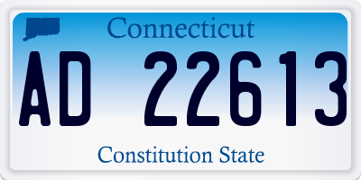 CT license plate AD22613