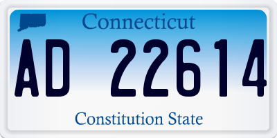 CT license plate AD22614