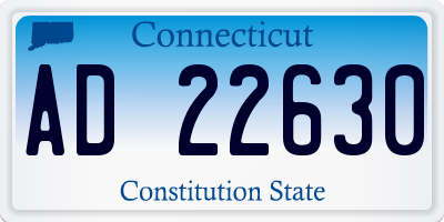 CT license plate AD22630