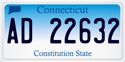 CT license plate AD22632