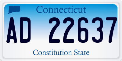 CT license plate AD22637