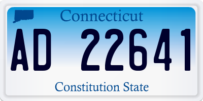 CT license plate AD22641