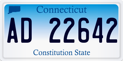 CT license plate AD22642