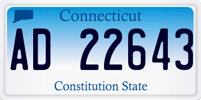 CT license plate AD22643