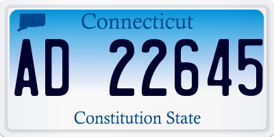 CT license plate AD22645