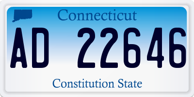CT license plate AD22646