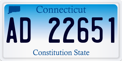 CT license plate AD22651